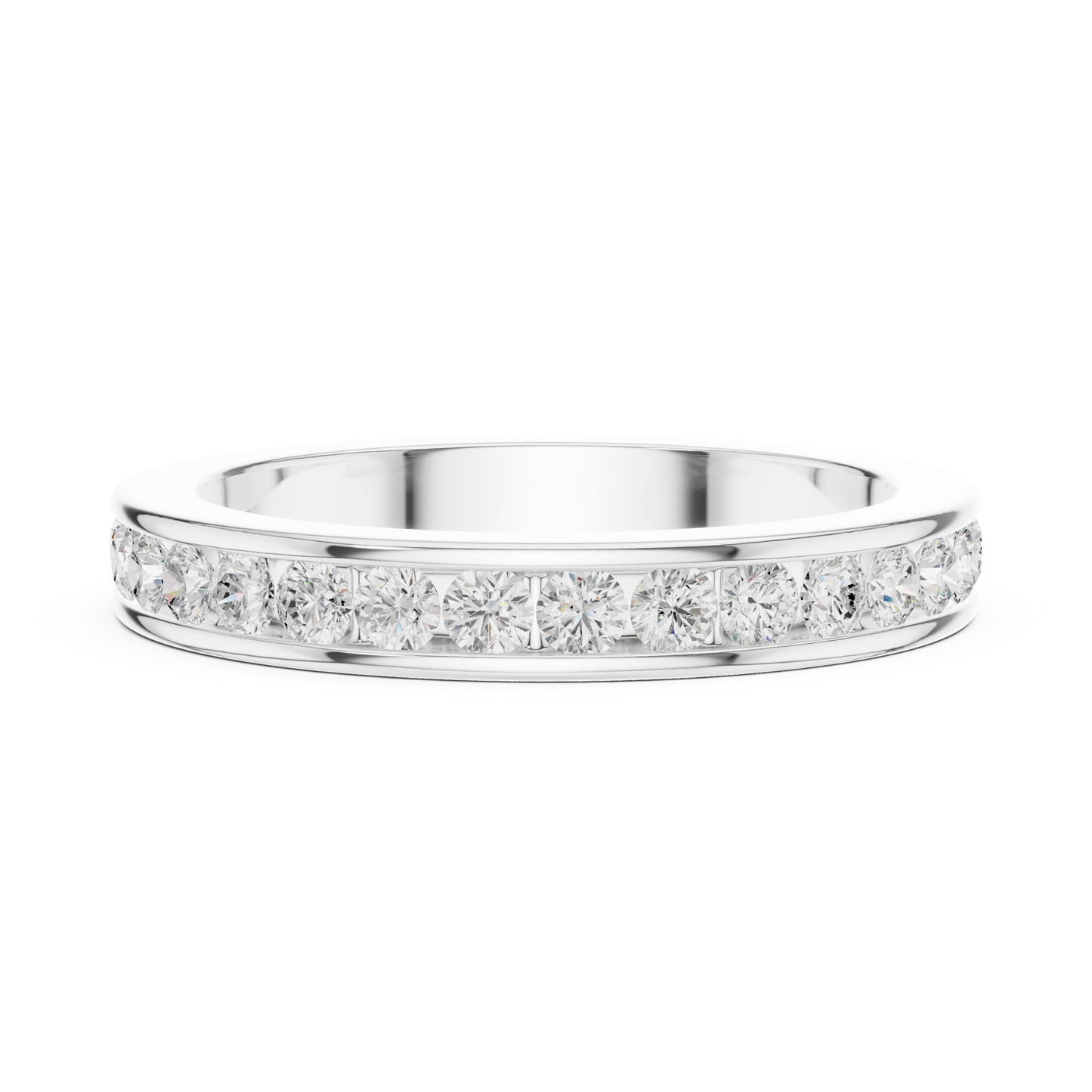 Refined Diamond Wedding Ring | Yellow Rose White Gold | Elegant Forever Love Fine Jewelry