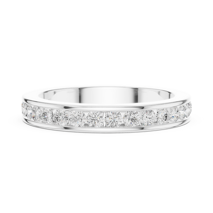 Refined Diamond Wedding Ring | Yellow Rose White Gold | Elegant Forever Love Fine Jewelry