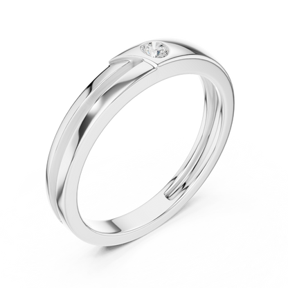 Contemporary Sleek Diamond Band | Perfect Comfort Fit Ring | Exclusive Gold Rose White