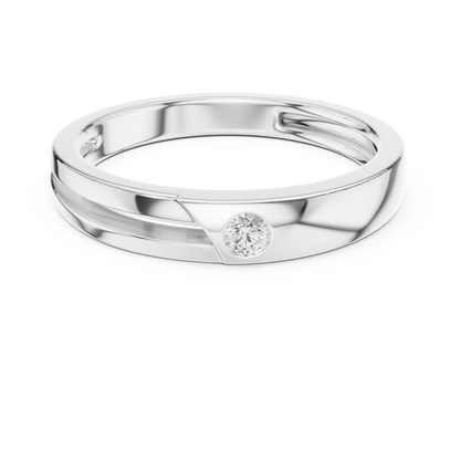 Contemporary Sleek Diamond Band | Perfect Comfort Fit Ring | Exclusive Gold Rose White