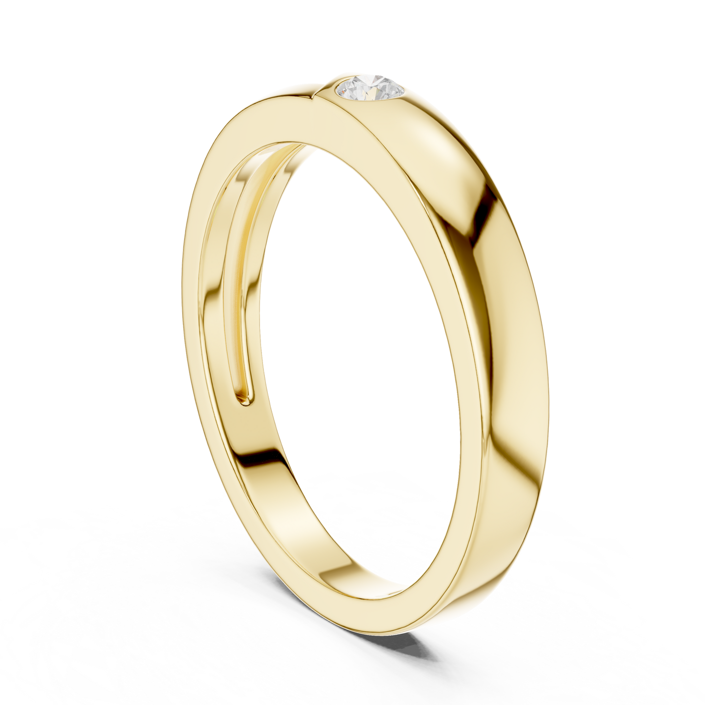 Contemporary Sleek Diamond Band | Perfect Comfort Fit Ring | Exclusive Gold Rose White