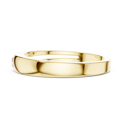 Contemporary Sleek Diamond Band | Perfect Comfort Fit Ring | Exclusive Gold Rose White
