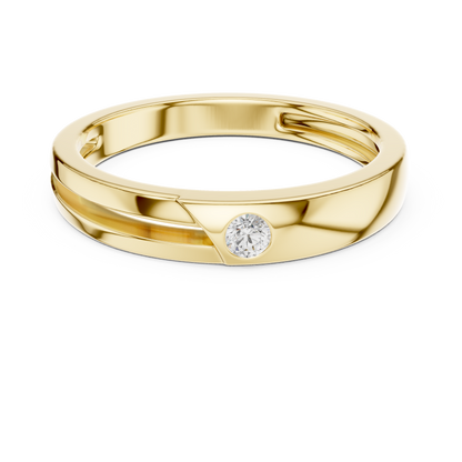 Contemporary Sleek Diamond Band | Perfect Comfort Fit Ring | Exclusive Gold Rose White