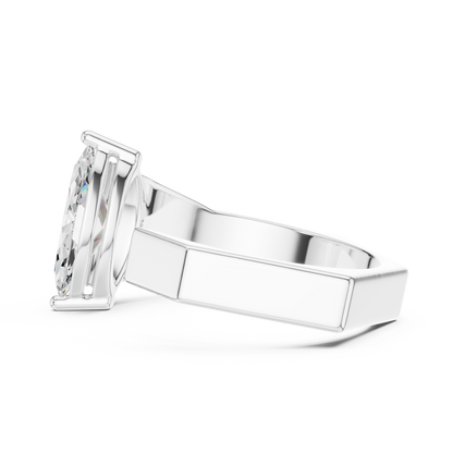 Mens Marquise Solitaire Ring | Open Cuff Statement Design | Luxury Diamond Engagement Band