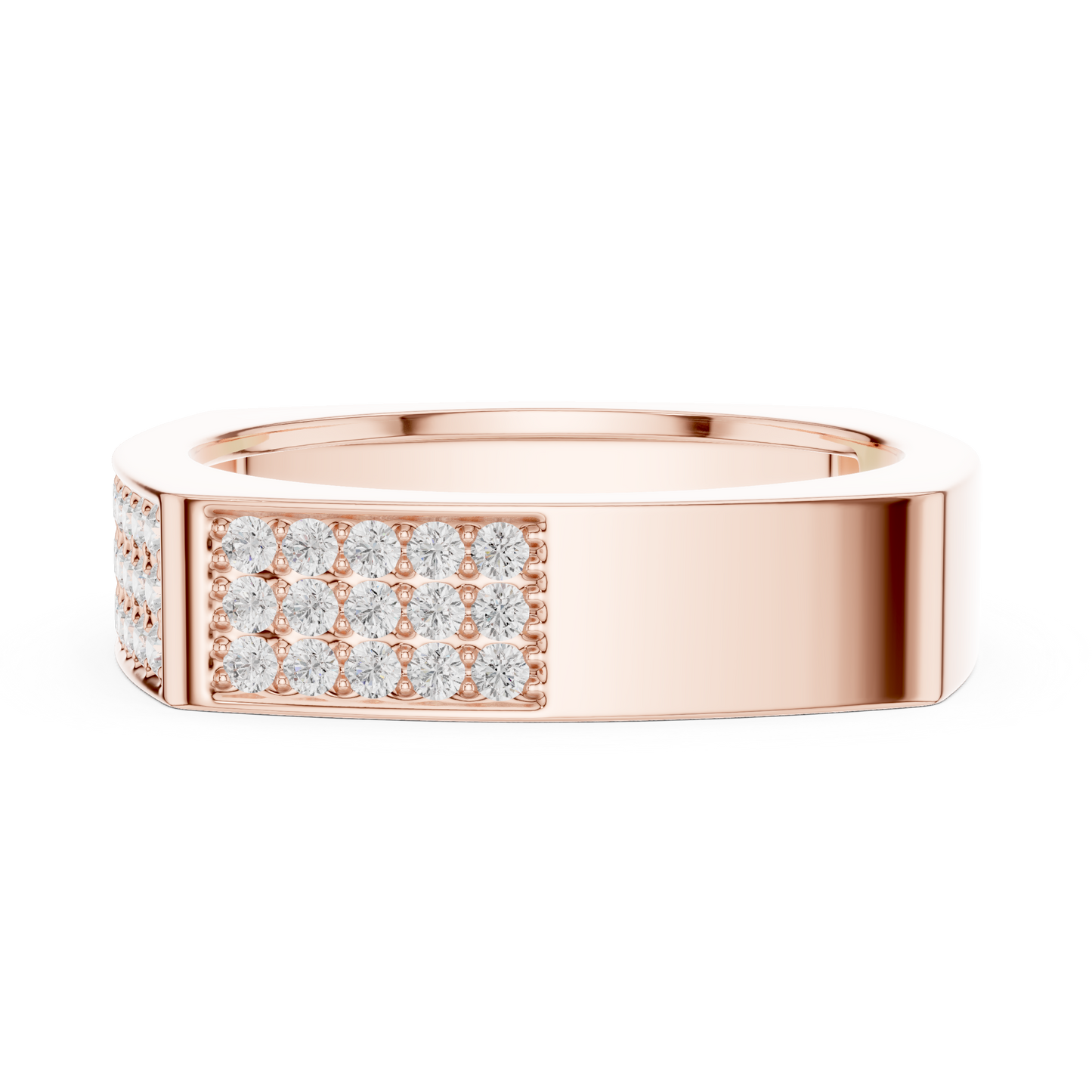 Dominant Pave Diamond Ring | Square Frame Band | Men Women Authority Jewelry