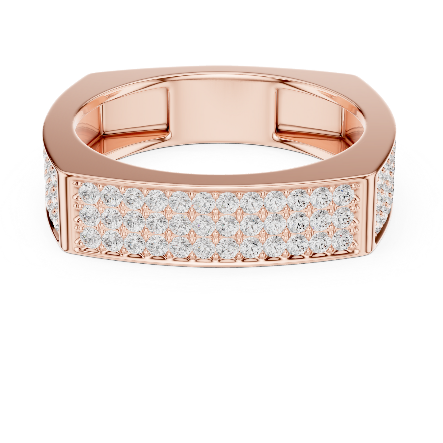 Dominant Pave Diamond Ring | Square Frame Band | Men Women Authority Jewelry