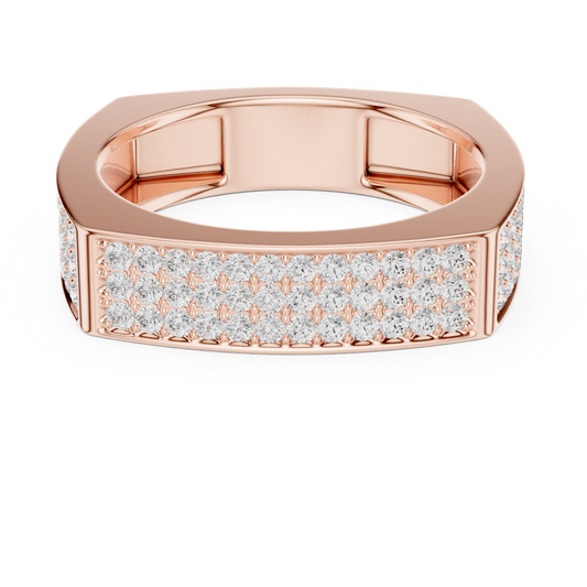 Dominant Pave Diamond Ring | Square Frame Band | Men Women Authority Jewelry