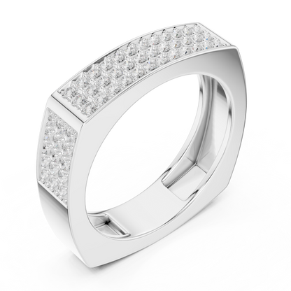 Dominant Pave Diamond Ring | Square Frame Band | Men Women Authority Jewelry