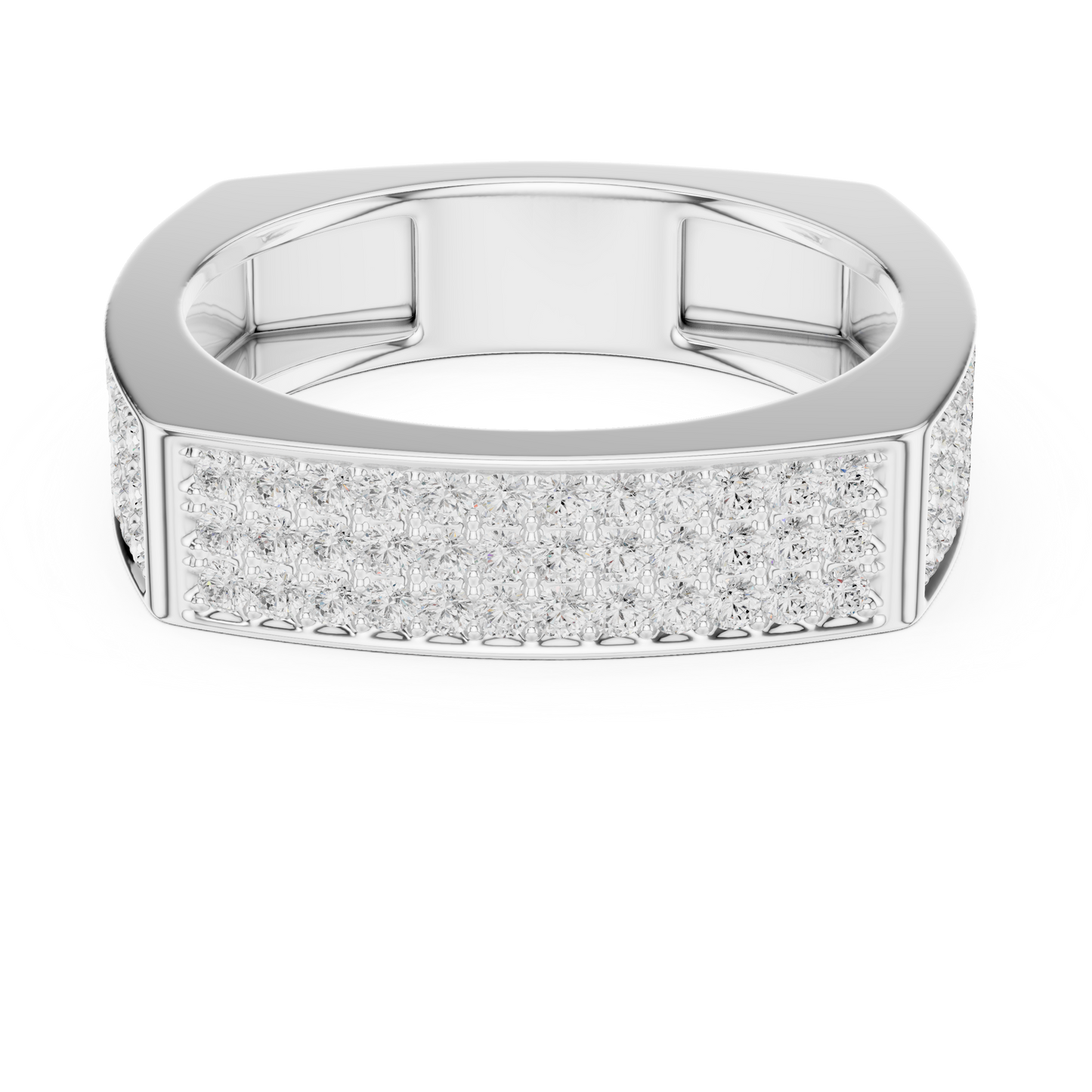 Dominant Pave Diamond Ring | Square Frame Band | Men Women Authority Jewelry