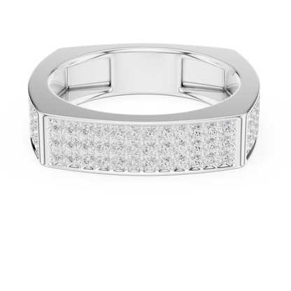 Dominant Pave Diamond Ring | Square Frame Band | Men Women Authority Jewelry
