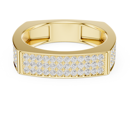 Dominant Pave Diamond Ring | Square Frame Band | Men Women Authority Jewelry