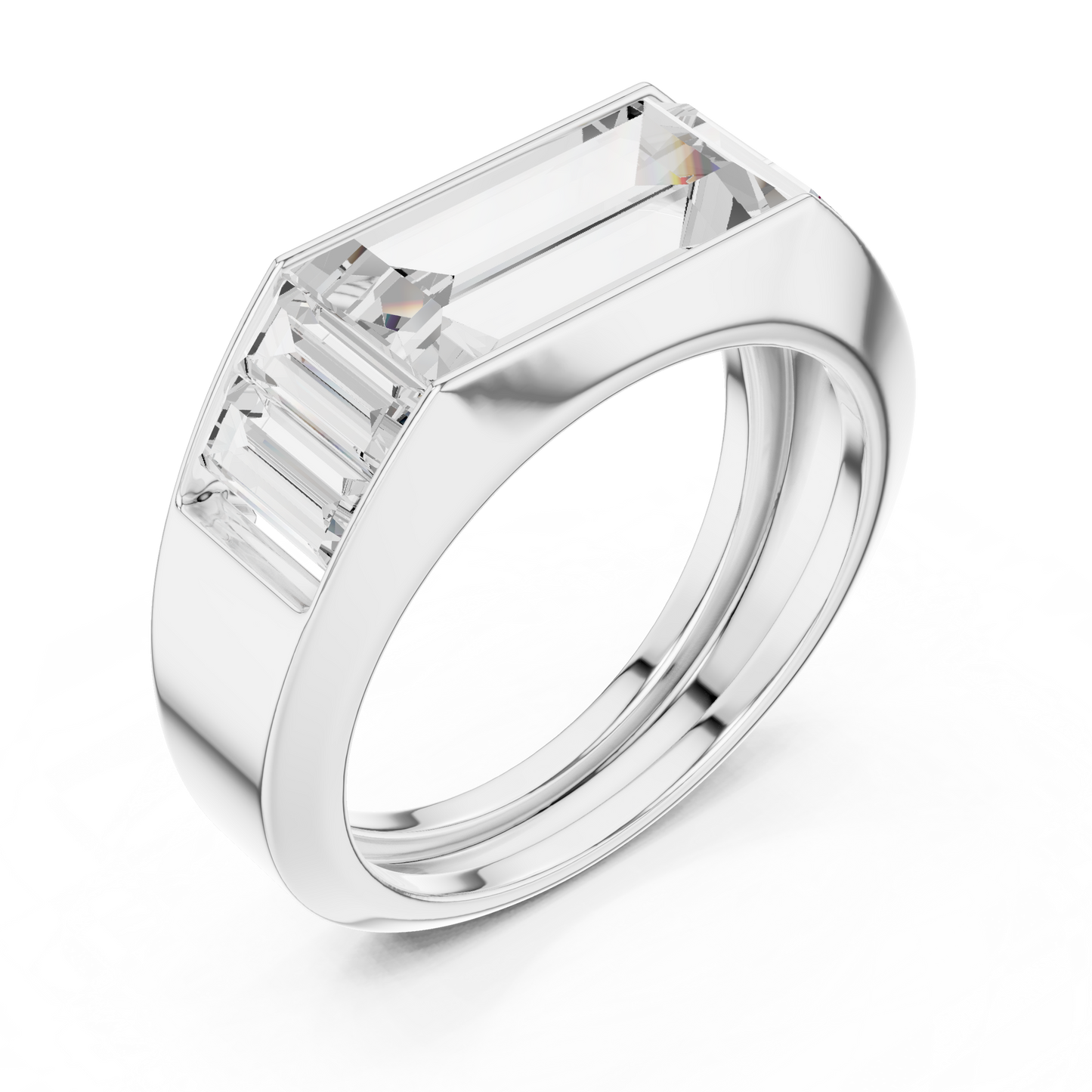 Elegant rose gold baguette diamond ring with bold modern craftsmanship timeless luxury appeal