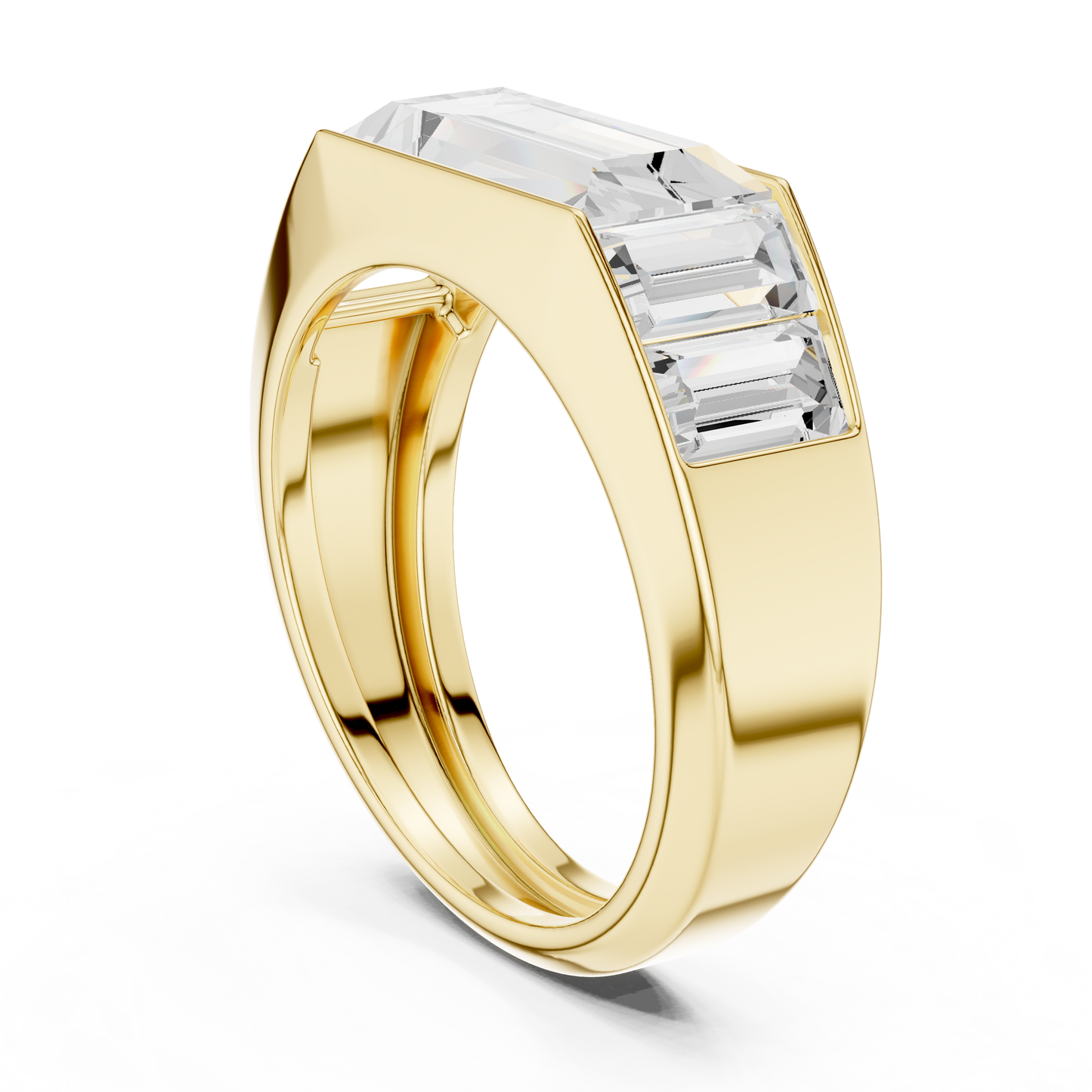 Elegant rose gold baguette diamond ring with bold modern craftsmanship timeless luxury appeal