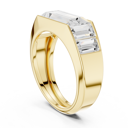 Elegant rose gold baguette diamond ring with bold modern craftsmanship timeless luxury appeal