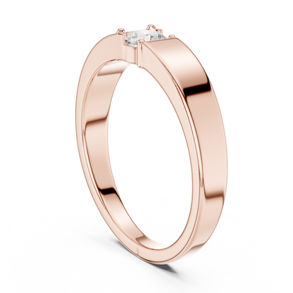 Elegant diamond solitaire ring - crafted in rose gold -  perfect symbol of timeless love