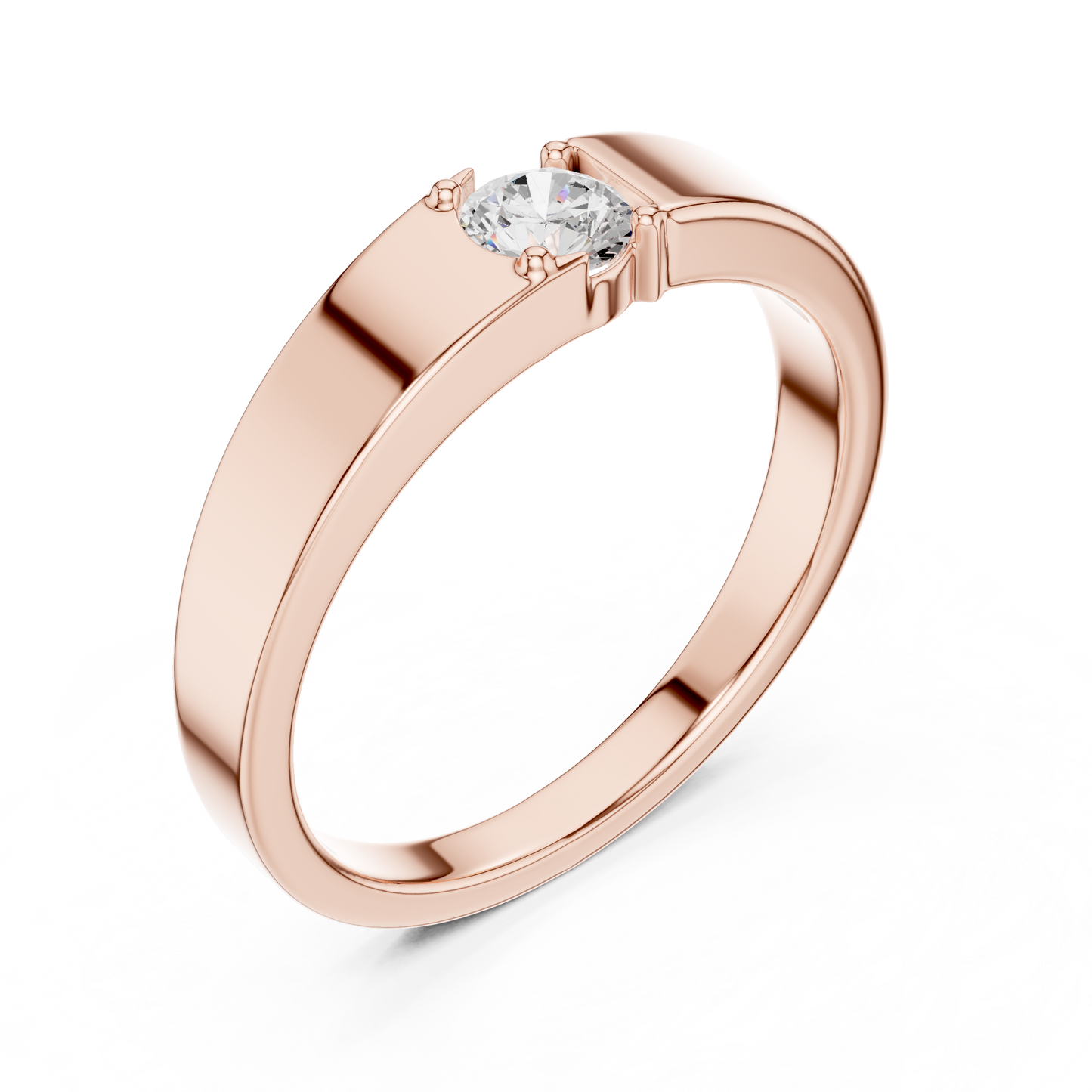 Elegant diamond solitaire ring - crafted in rose gold -  perfect symbol of timeless love