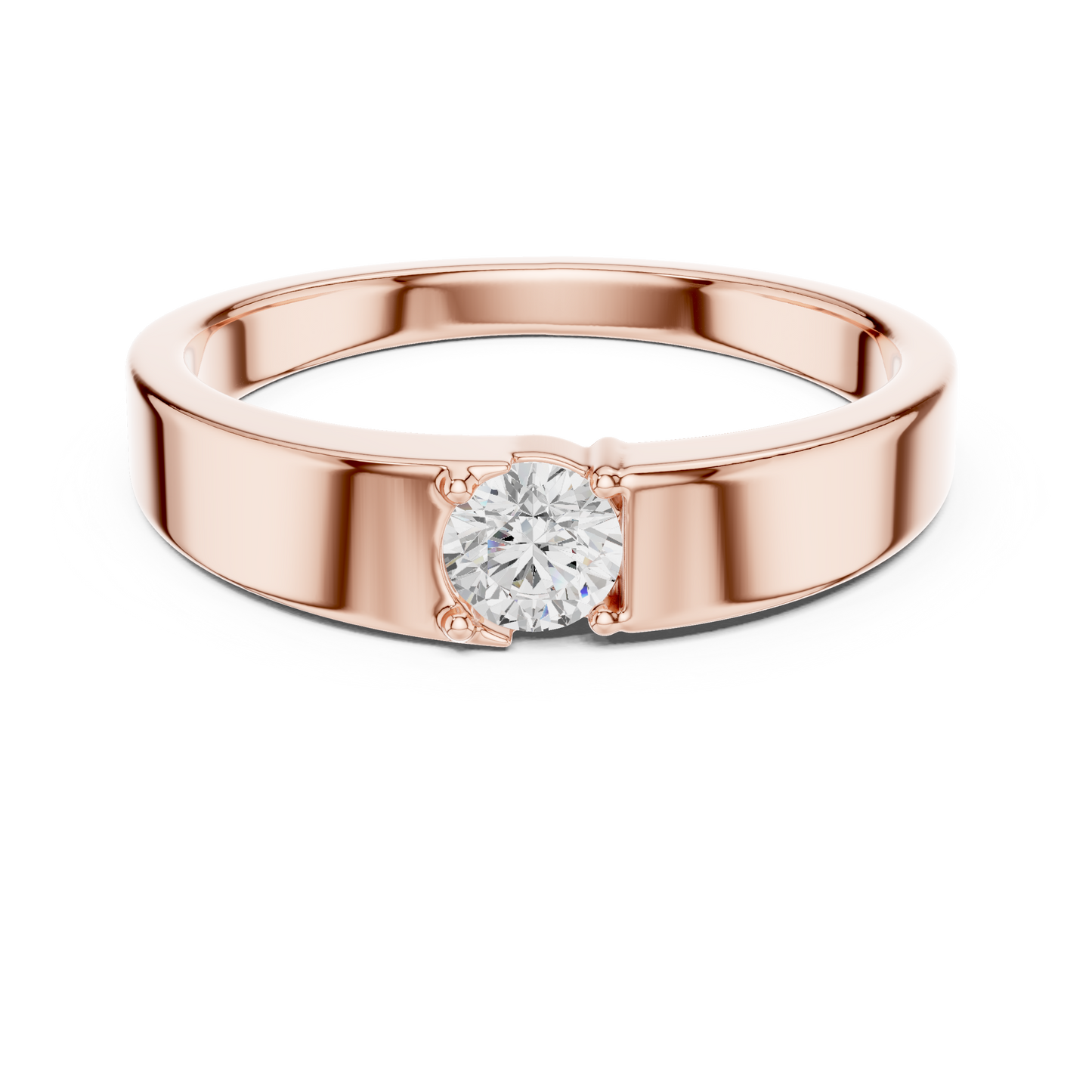 Elegant diamond solitaire ring - crafted in rose gold -  perfect symbol of timeless love