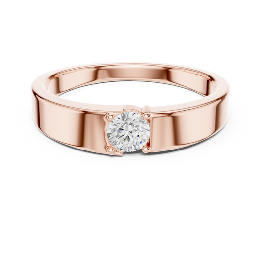 Elegant diamond solitaire ring - crafted in rose gold -  perfect symbol of timeless love