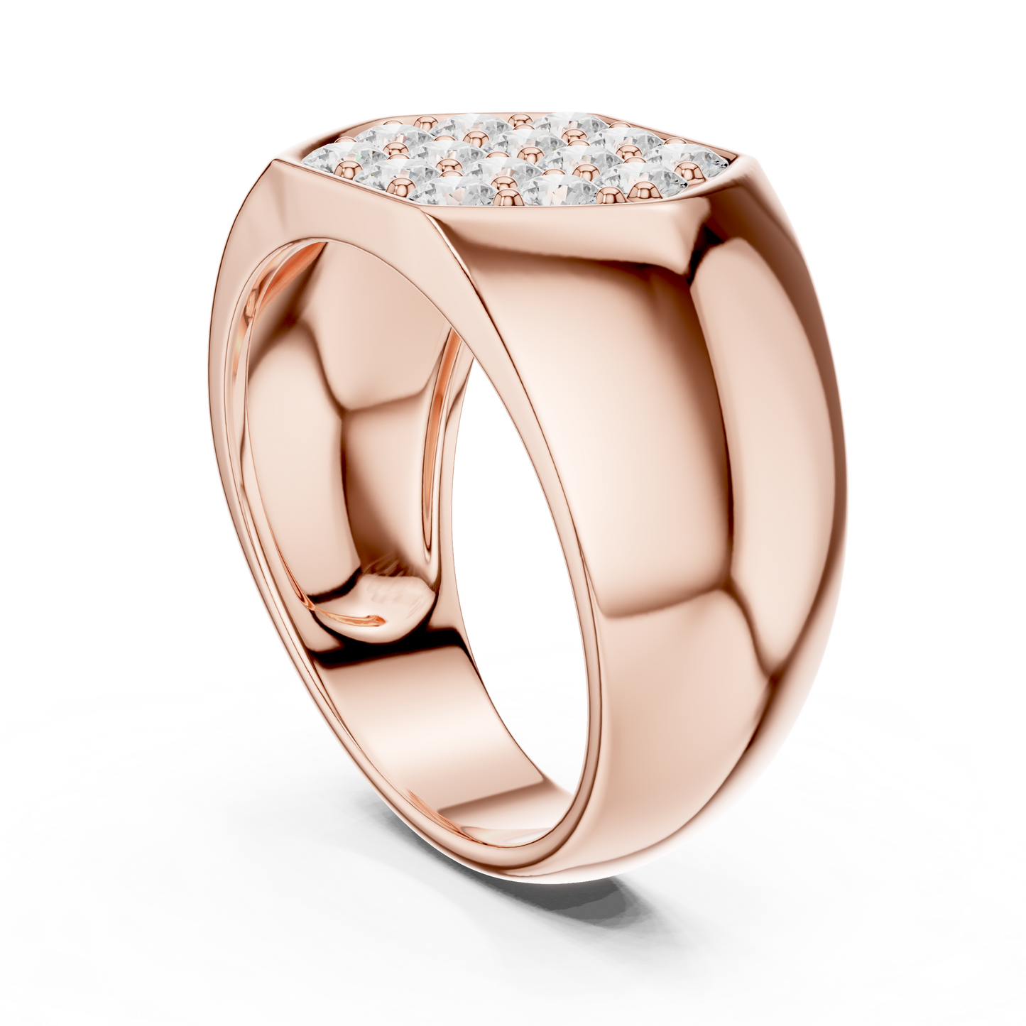 Luxury diamond signet ring - in gold rose silver - finish for bold modern style-premium-crafted-elegant-timeless-luxury-jewelry-exclusive