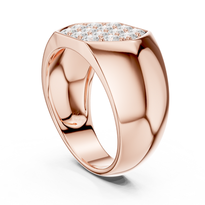 Luxury diamond signet ring - in gold rose silver - finish for bold modern style-premium-crafted-elegant-timeless-luxury-jewelry-exclusive
