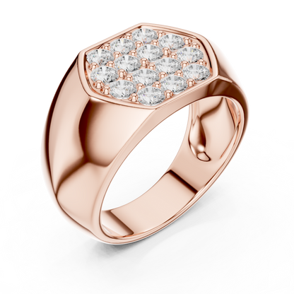 Luxury diamond signet ring - in gold rose silver - finish for bold modern style-premium-crafted-elegant-timeless-luxury-jewelry-exclusive