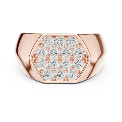 Luxury diamond signet ring - in gold rose silver - finish for bold modern style-premium-crafted-elegant-timeless-luxury-jewelry-exclusive