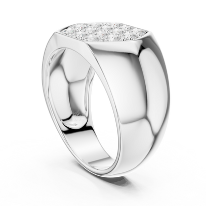 Luxury diamond signet ring - in gold rose silver - finish for bold modern style-premium-crafted-elegant-timeless-luxury-jewelry-exclusive