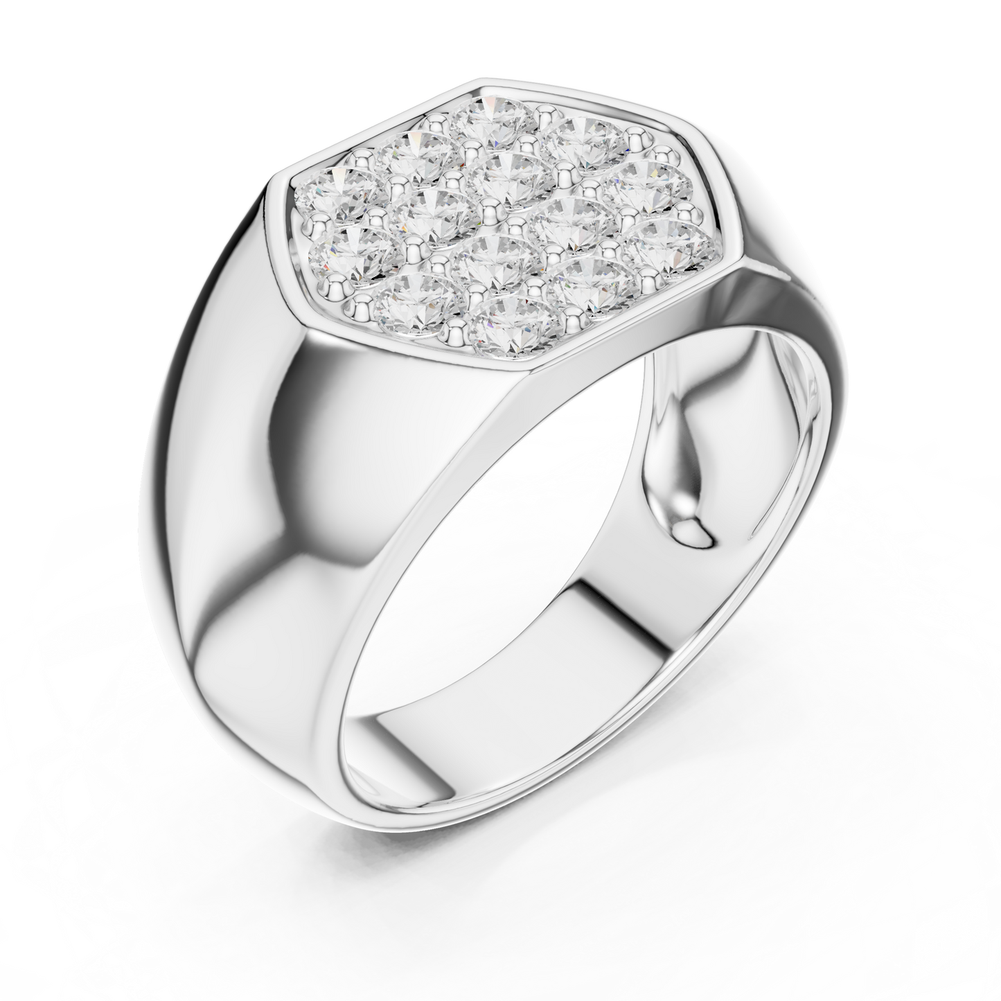 Luxury diamond signet ring - in gold rose silver - finish for bold modern style-premium-crafted-elegant-timeless-luxury-jewelry-exclusive