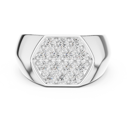 Luxury diamond signet ring - in gold rose silver - finish for bold modern style-premium-crafted-elegant-timeless-luxury-jewelry-exclusive