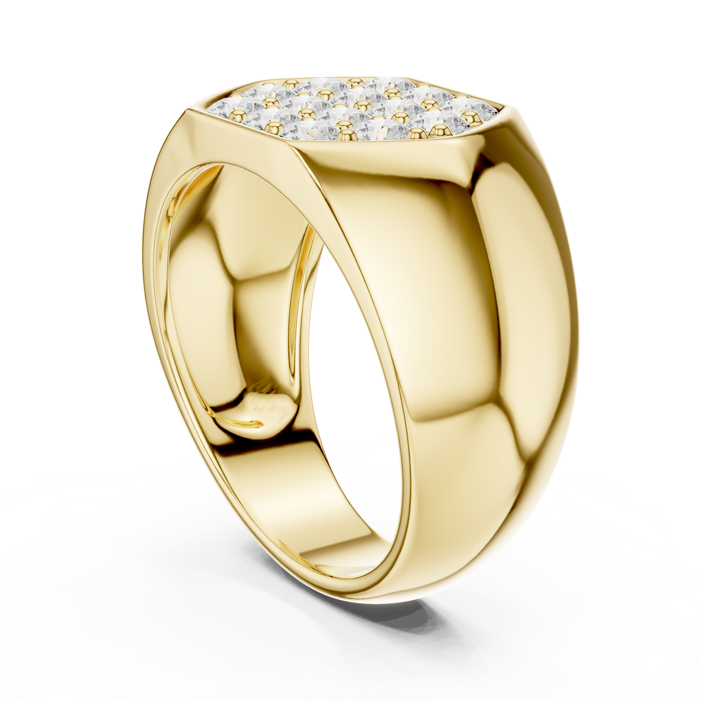 Luxury diamond signet ring - in gold rose silver - finish for bold modern style-premium-crafted-elegant-timeless-luxury-jewelry-exclusive
