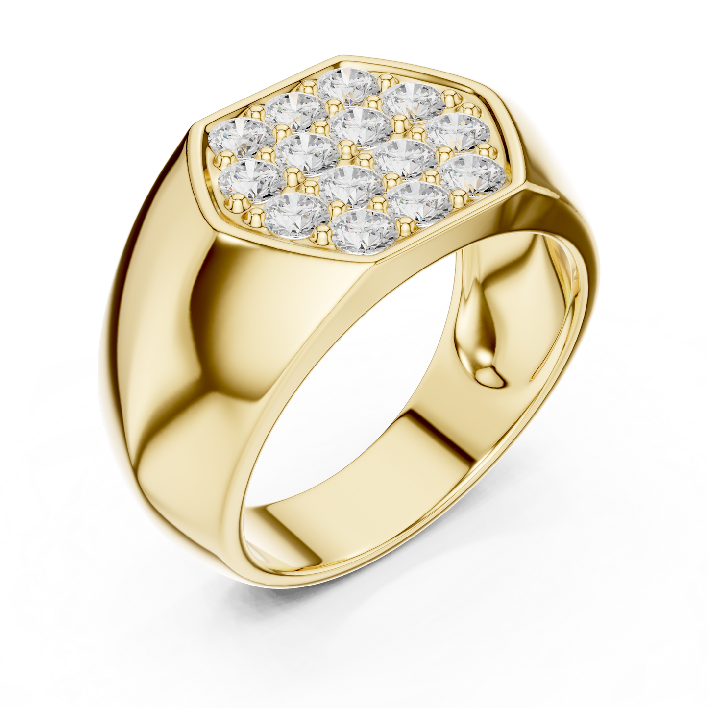 Luxury diamond signet ring - in gold rose silver - finish for bold modern style-premium-crafted-elegant-timeless-luxury-jewelry-exclusive
