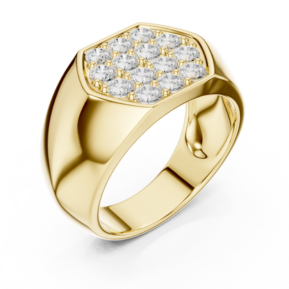 Luxury diamond signet ring - in gold rose silver - finish for bold modern style-premium-crafted-elegant-timeless-luxury-jewelry-exclusive
