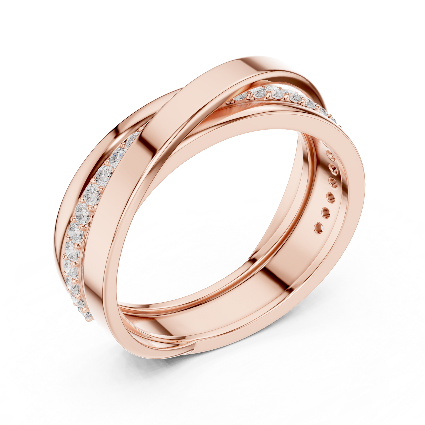 Elegant Diamond Couple Rings / Premium Silver Finish Bands / Timeless Love Symbol For Couples