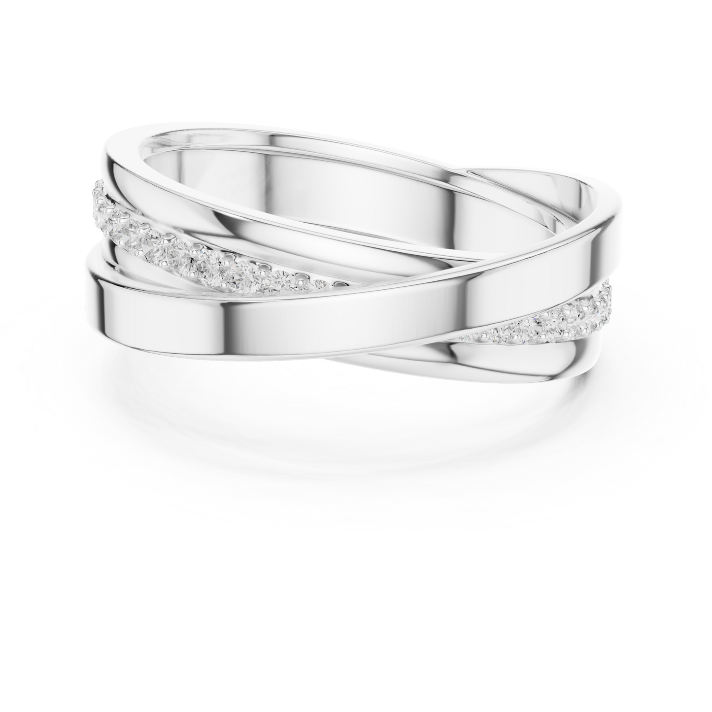 Elegant Diamond Couple Rings / Premium Silver Finish Bands / Timeless Love Symbol For Couples