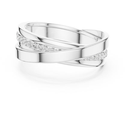Elegant Diamond Couple Rings / Premium Silver Finish Bands / Timeless Love Symbol For Couples