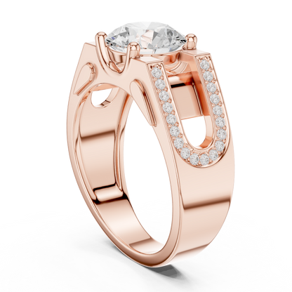 Luxury diamond ring | premium Silver finish | bold modern engagement style design