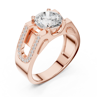 Luxury diamond ring | premium Silver finish | bold modern engagement style design