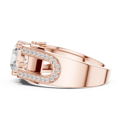 Luxury diamond ring | premium Silver finish | bold modern engagement style design