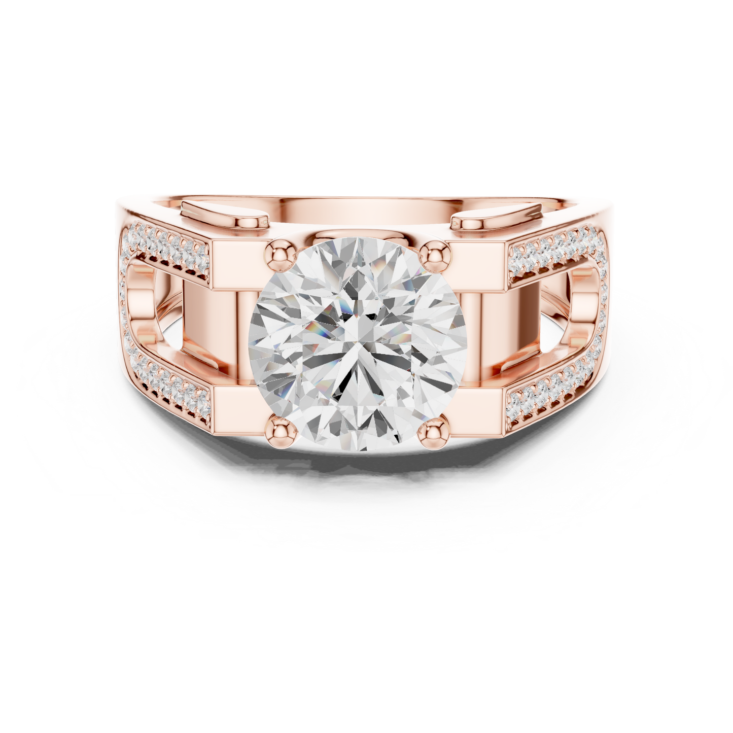 Luxury diamond ring | premium Silver finish | bold modern engagement style design