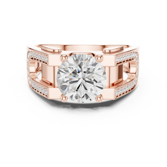 Luxury diamond ring | premium gold finish | bold modern engagement style design