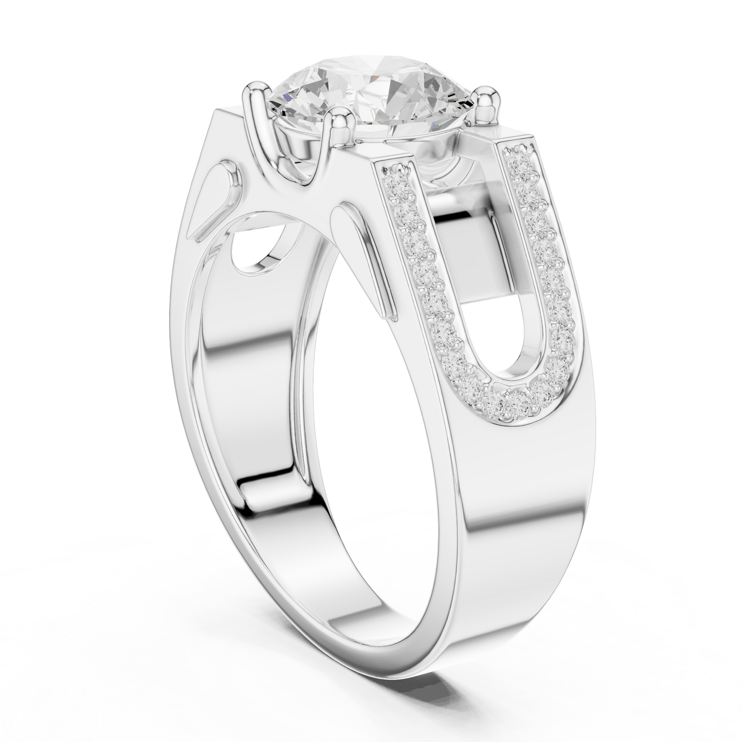 Luxury diamond ring | premium Silver finish | bold modern engagement style design