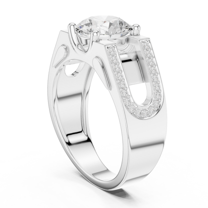 Luxury diamond ring | premium Silver finish | bold modern engagement style design