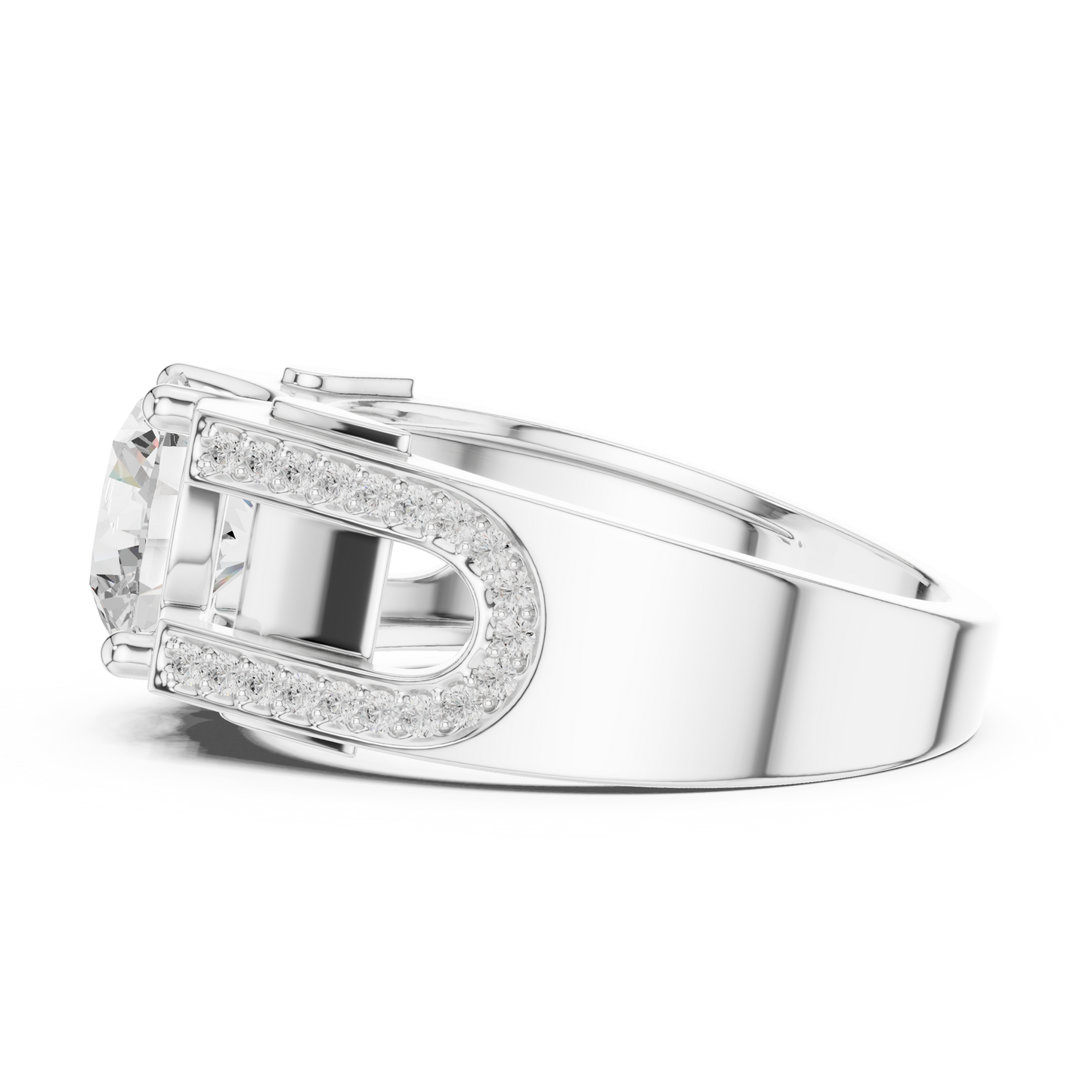 Luxury diamond ring | premium Silver finish | bold modern engagement style design