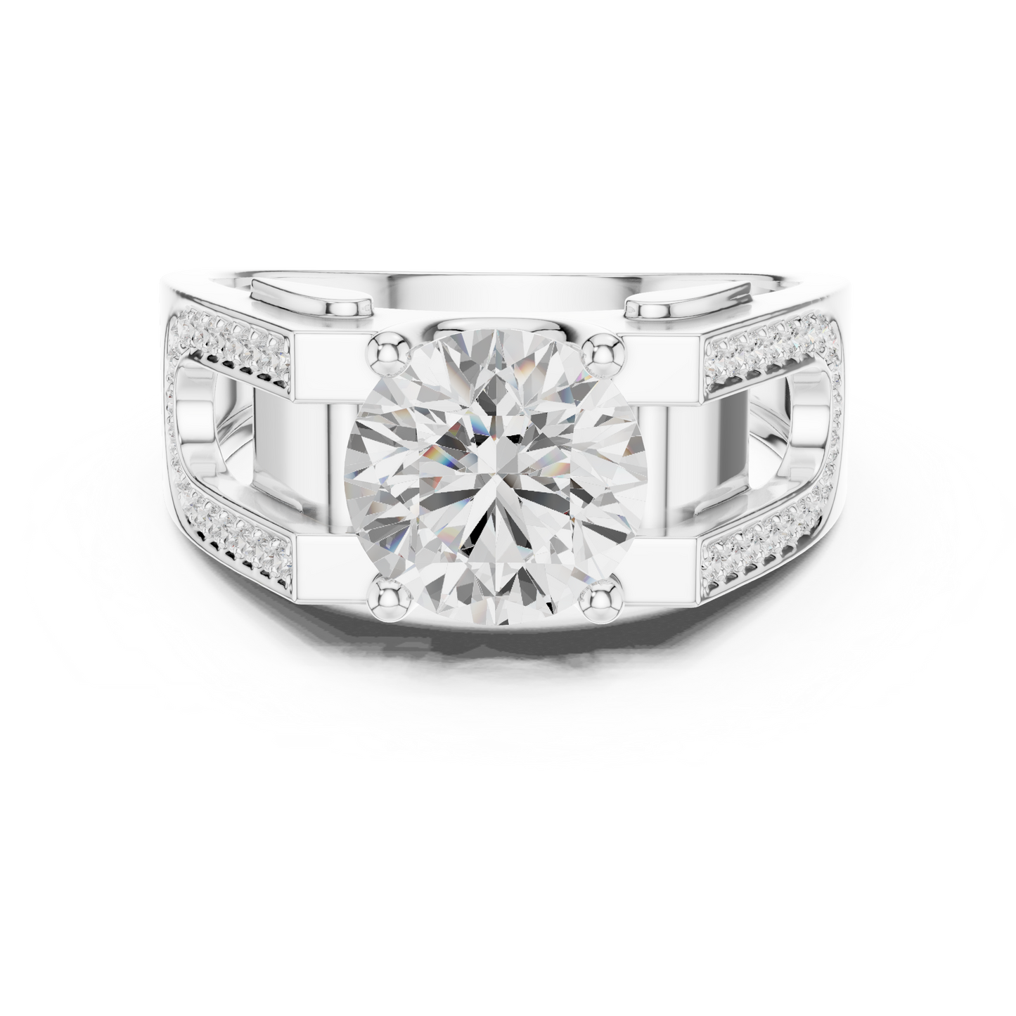 Luxury diamond ring | premium Silver finish | bold modern engagement style design