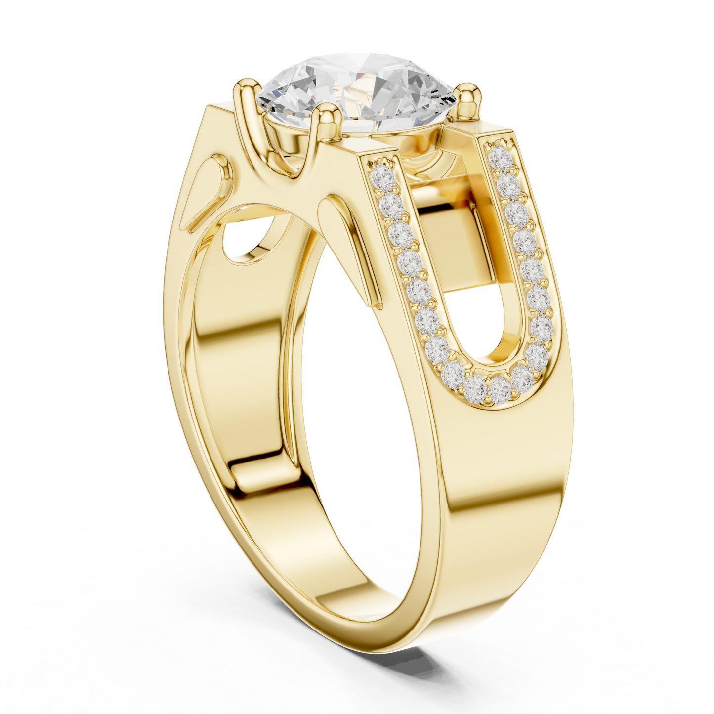 Luxury diamond ring | premium Silver finish | bold modern engagement style design