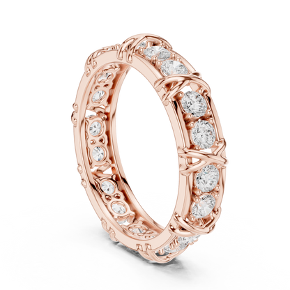 Luxury diamond eternity band crafted in white, yellow and rose gold with brilliant sparkle, timeless elegance, and superior craftsmanship.