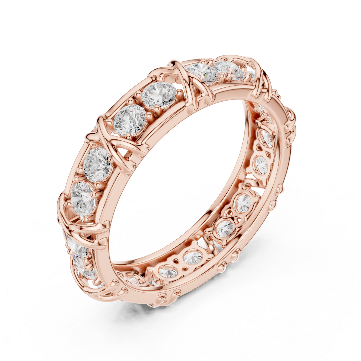 Luxury diamond eternity band crafted in white, yellow and rose gold with brilliant sparkle, timeless elegance, and superior craftsmanship.