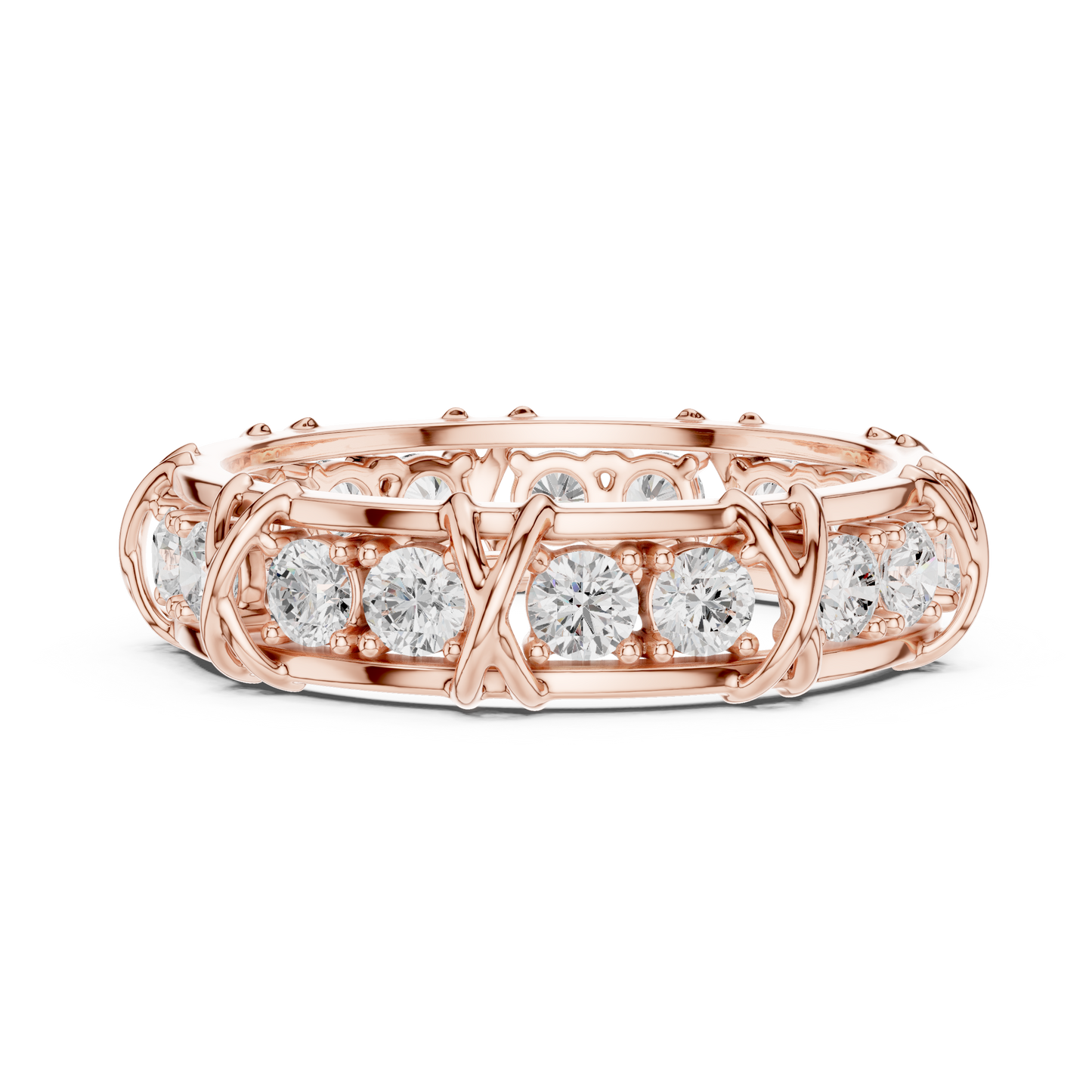 Luxury diamond eternity band crafted in white, yellow and rose gold with brilliant sparkle, timeless elegance, and superior craftsmanship.