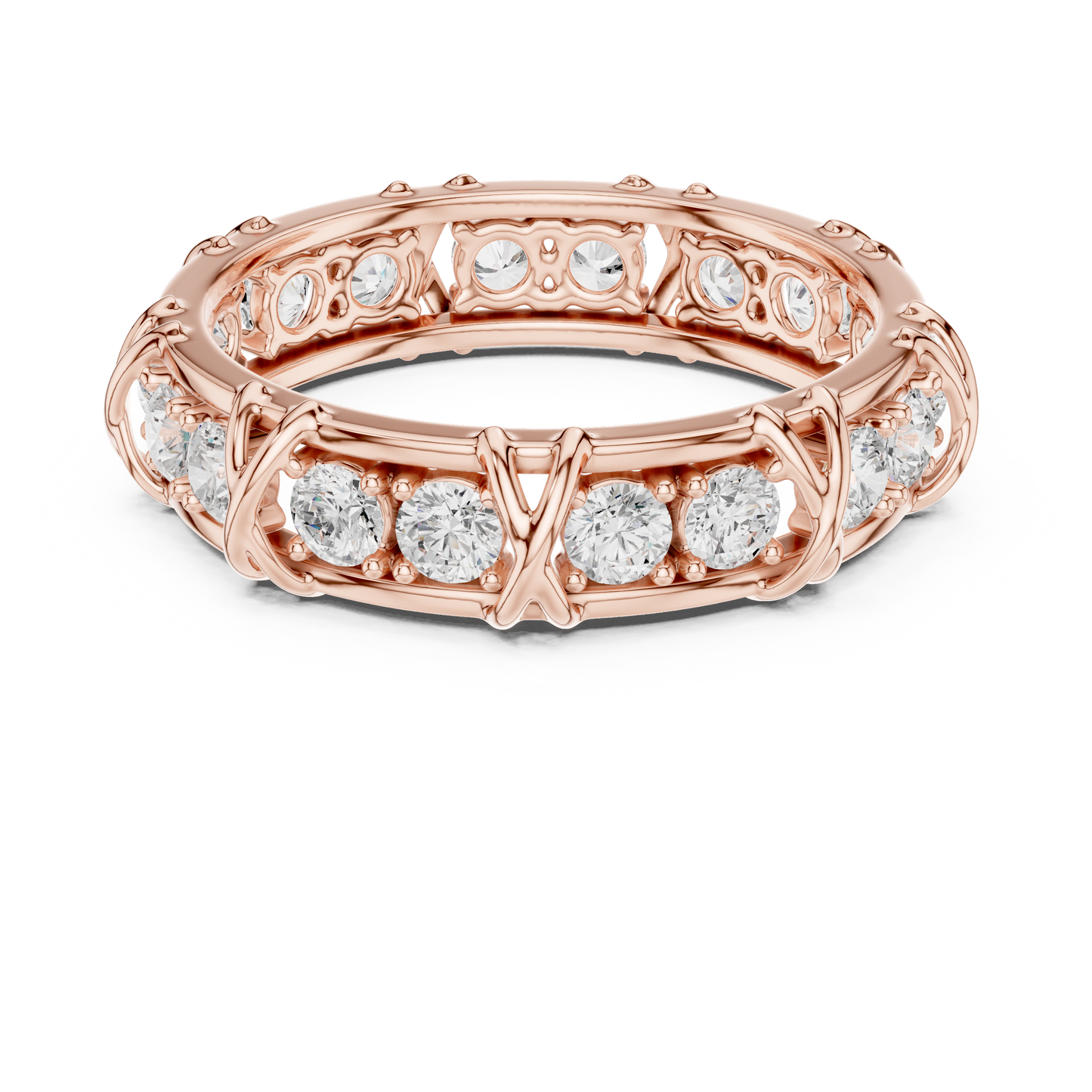 Luxury diamond eternity band crafted in white, yellow and rose gold with brilliant sparkle, timeless elegance, and superior craftsmanship.