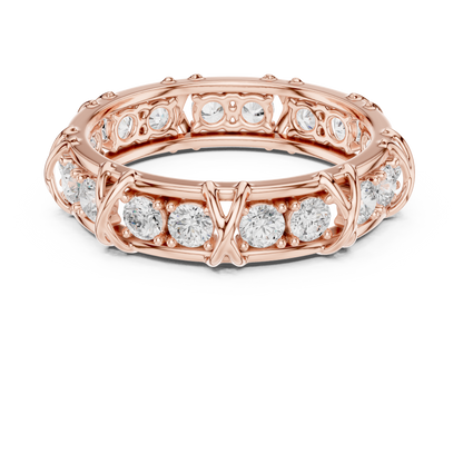 Luxury diamond eternity band crafted in white, yellow and rose gold with brilliant sparkle, timeless elegance, and superior craftsmanship.
